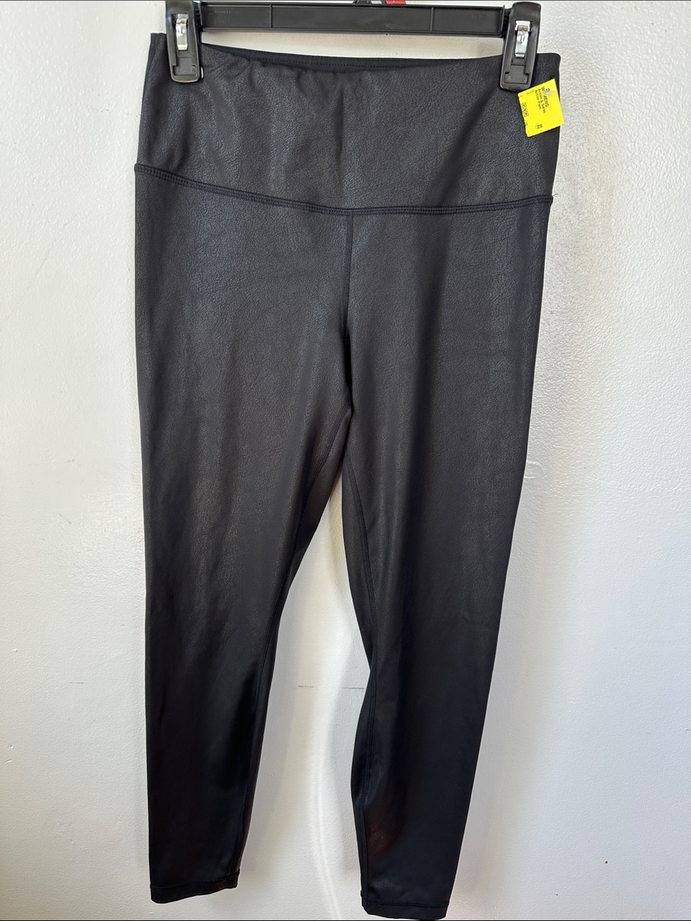 90 Degree By Reflex Black Faux-Leather Leggings